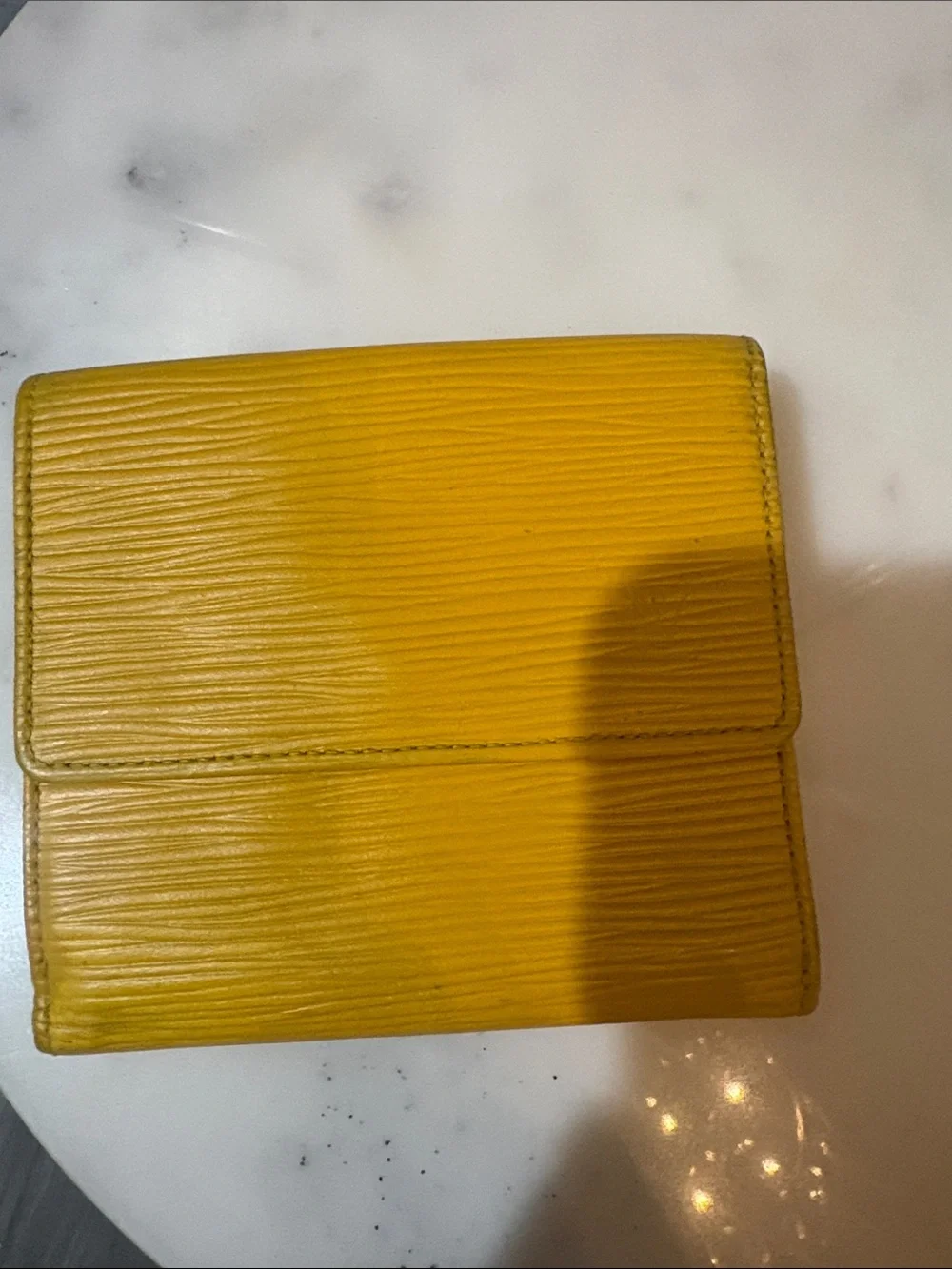 Louis Vuitton Yellow Textured Epi Leather Wallet